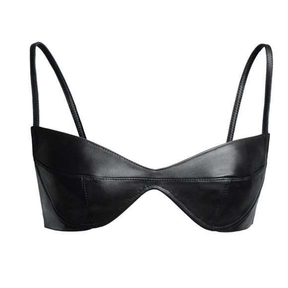 MUGLER H&M | LEATHER BRA size 0 - Picture 1 of 6